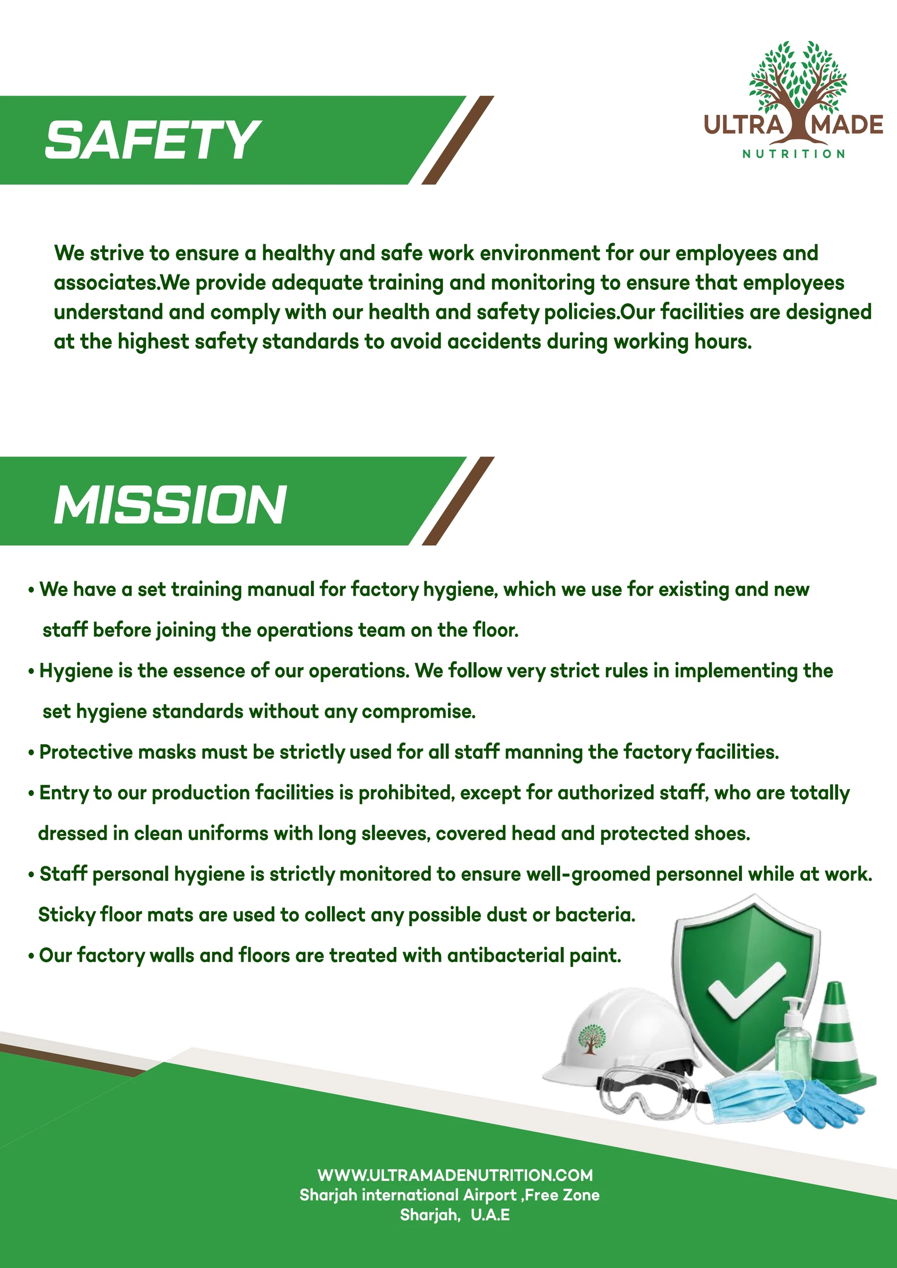 Ultramade Nutrition catalogue, page 5: Company profile