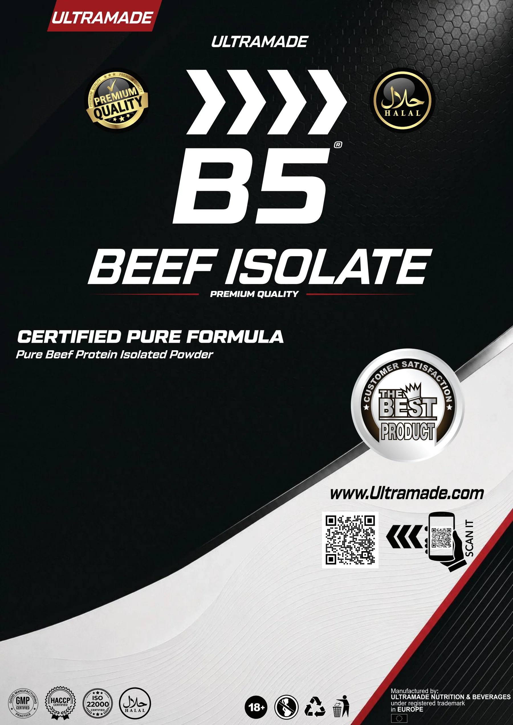 Ultramade Nutrition catalogue, page 33: B5 Beef Isolate