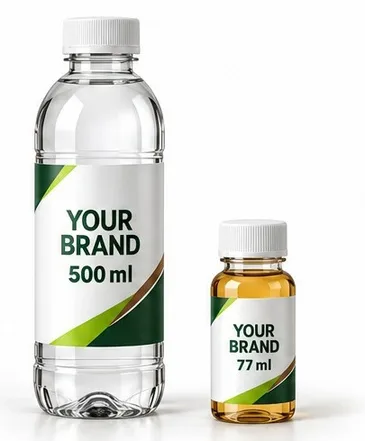 Bottle 500 ml and shot 77 ml sizes