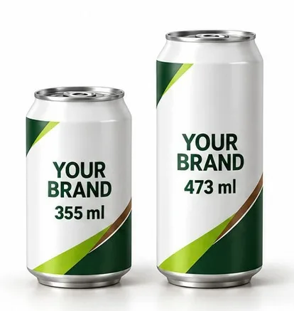 Drink can sizes 355 ml and 473 ml