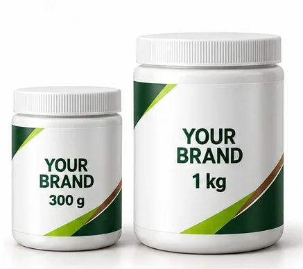 Private label powder jars 300 g and 1 kg